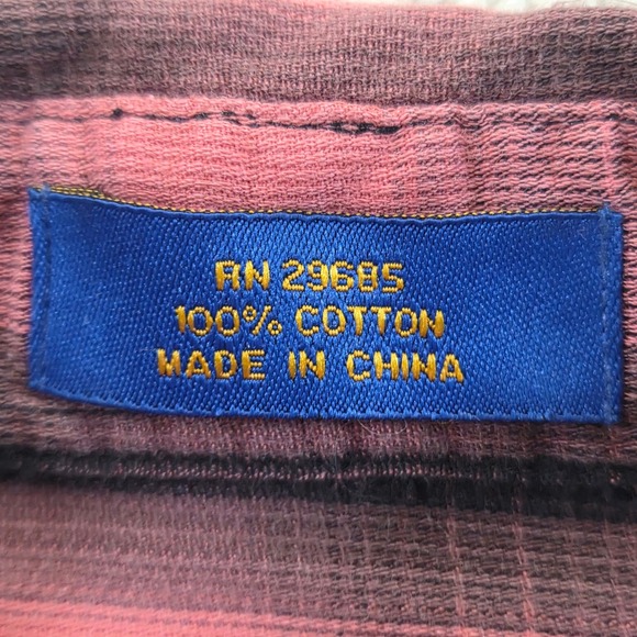 Pendleton Button Down Shirt Red Black Plaid Short‎ Sleeve 100% Cotton Mens Large - Picture 5 of 7